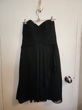 DAVIDS BRIDAL Dress F14847 Size 6 Regency Black Strapless Formal Chiffon