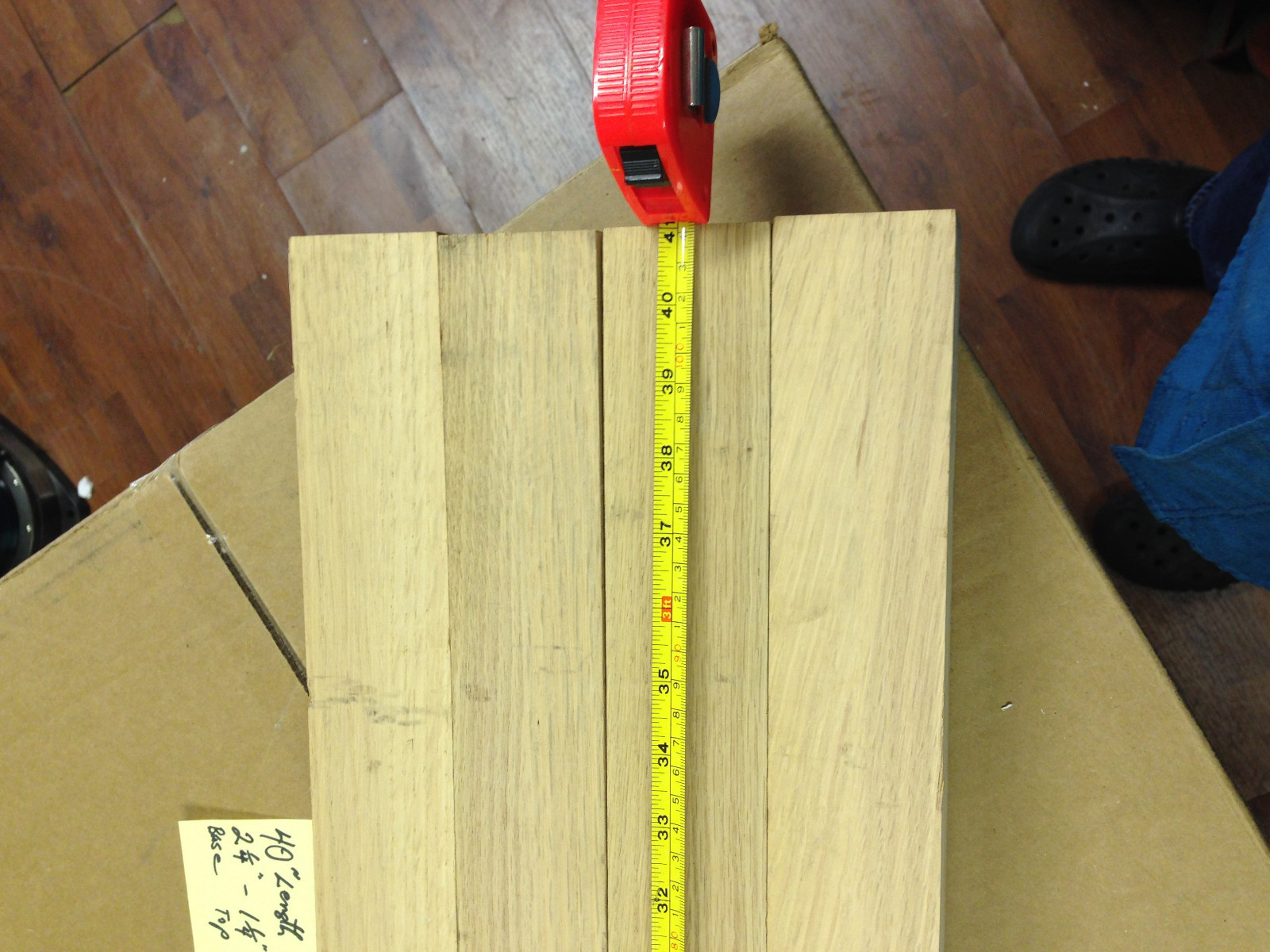 4 Red Oak Stair Spindles Balusters Tappered 40" Long x 2.25" Base x 1