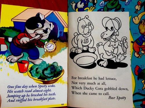 ARMER SPOTTY Welpe ~ Vintage animiertes MALBUCH & BILDPUZZLE Unu - Bild 2 von 6