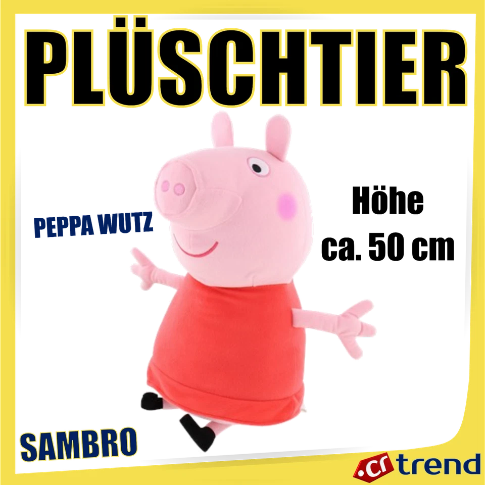 SAMBRO BY HASBRO Big Peppa Pig - Peppa Wutz Stofftier Kuscheltier ca.50cm / Figur: Peppa