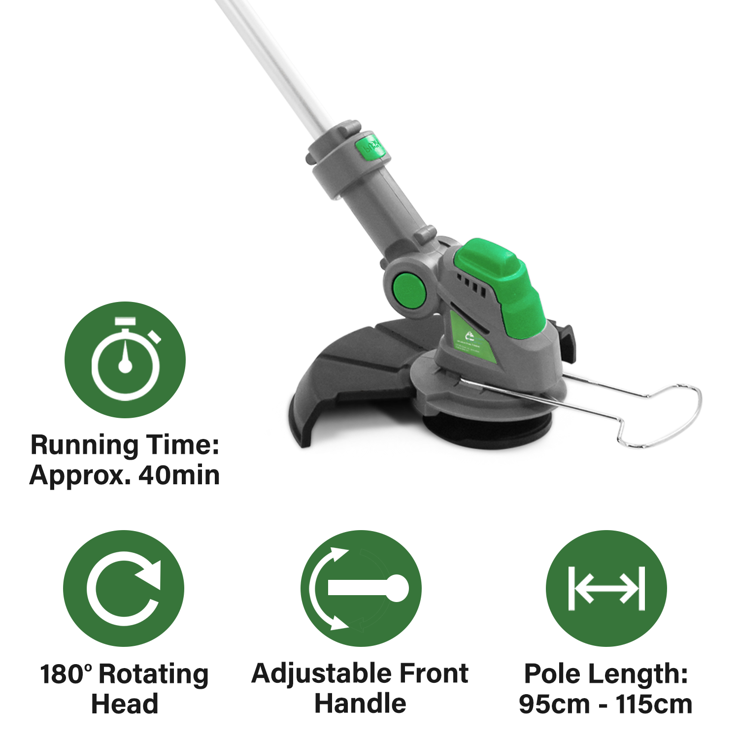 18V ELECTRIC GRASS TRIMMER CORDLESS STRIMMER 2 BATTERIES INCLUDED 30