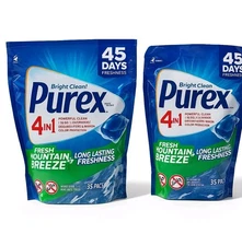 2-Pack Purex 4-in-1 Laundry Detergent Pacs Fresh Mountain Breeze 35ct Each