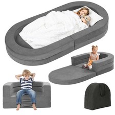Tykacna Travel Toddler Bed, 3-in-1 Portable Foldable Toddler Chair,Soft Foam ...