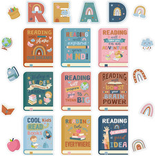 Boho Reading Classroom Decorations: 23 Pcs Bulletin Board Set with Reading Poste