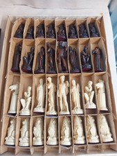 Classical Statue Style Chess Set Renaissance Greek Figures Complete Set