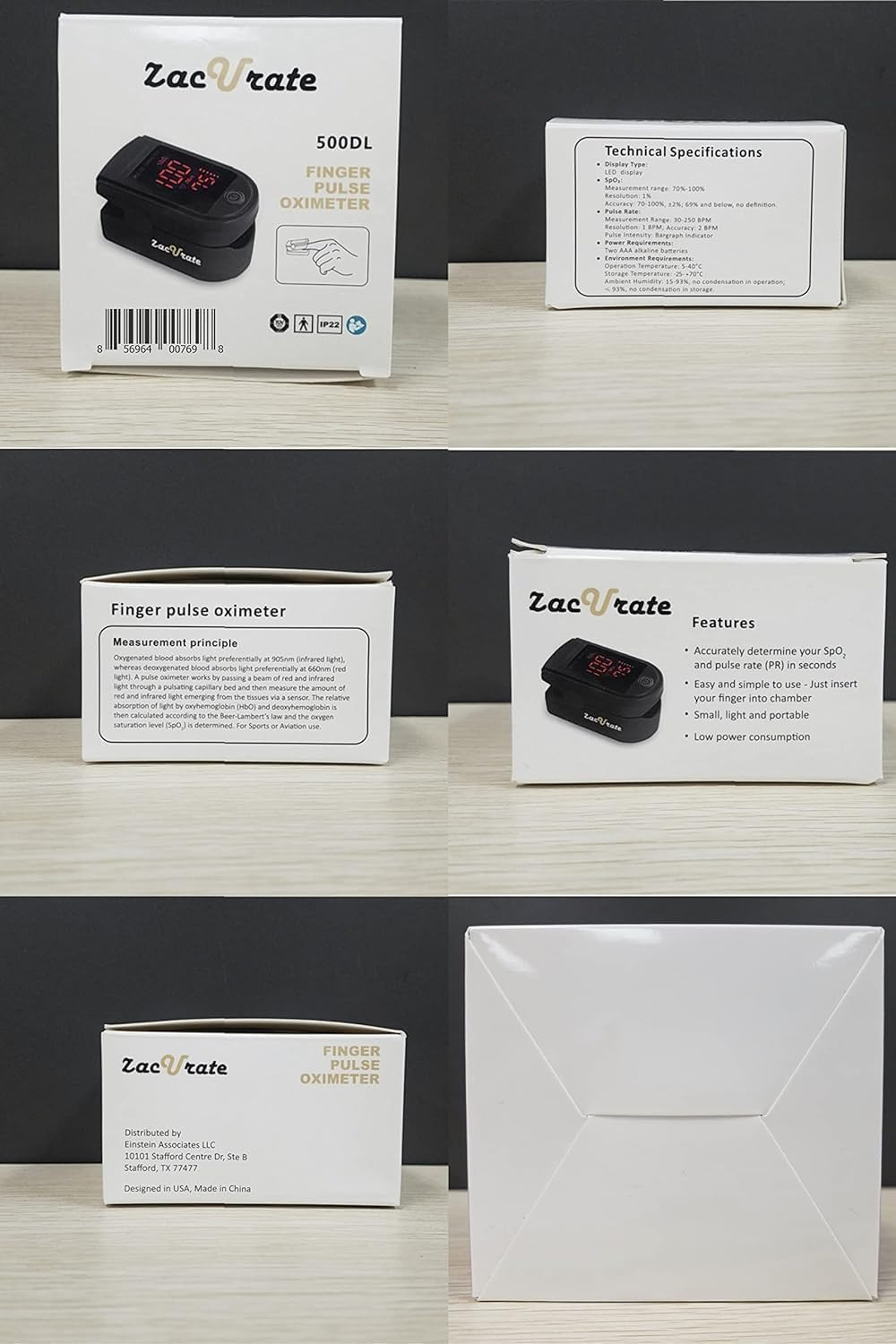 Zacurate Pro Series 500DL Fingertip Pulse Oximeter Blood Oxygen Saturation Monit