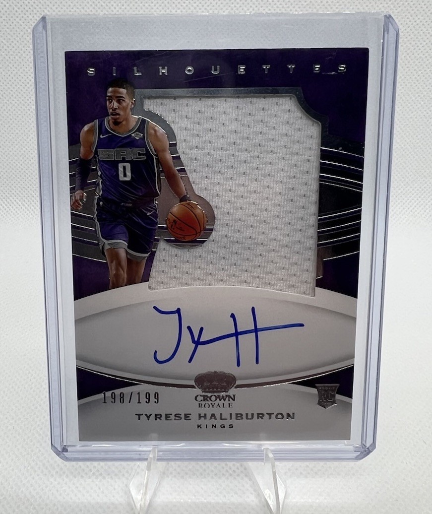 2020-21 Crown Royale Silhouettes Rookie Patch Auto 198/199 Tyrese Haliburton