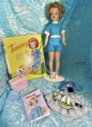 Vintage 1962 Ideal Tammy Doll/ Dream Boat Outfit/ Golden Paper Doll Book /Extras