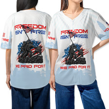 Personalized Freedom Is Not Free We Paid For It Veterans Baseball Jersey Shirt