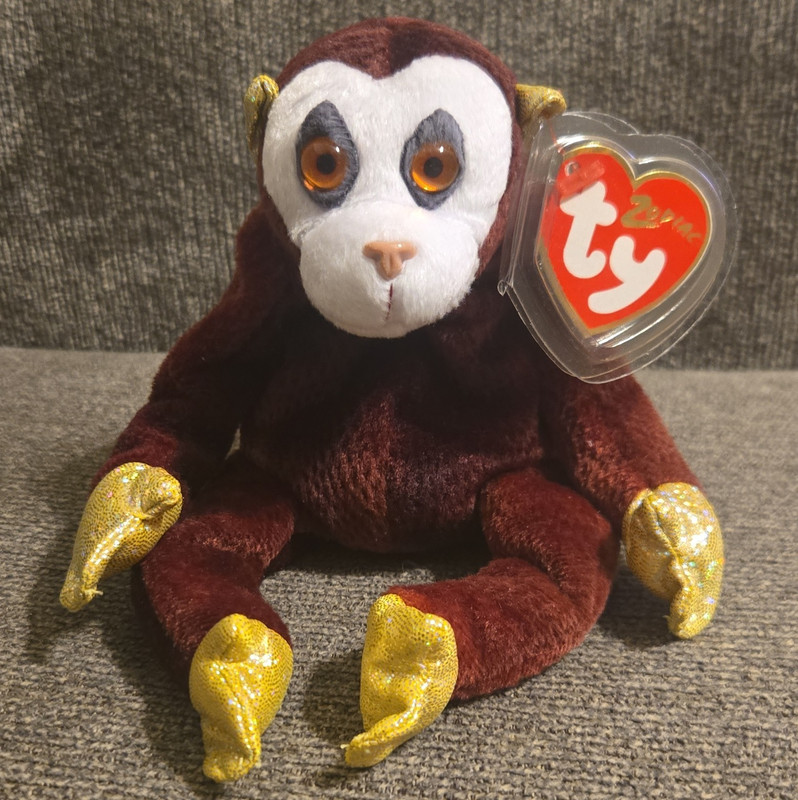 Ty Beanie Babies Zodiac Collection Monkey Plush 2000 Tag Errors Vintage MWMT