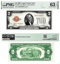 1928 $2 Legal Tender Note Fr-1501 PMG Choice CU-63 EPQ