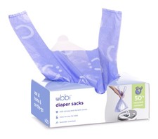 Ubbi Disposable Diaper Sacks, Lavender Scented, Easy-To-Tie 200, 200 Count