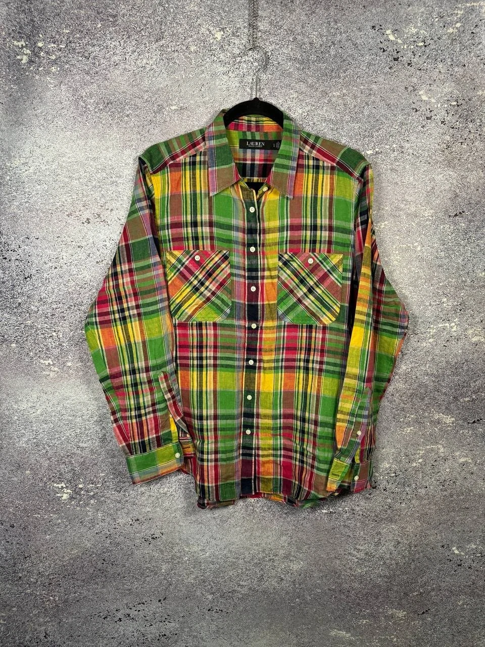 Lauren Ralph Lauren 100% Linen Check Multicolor Shirt Button Up Men's Large
Opens in a new window or