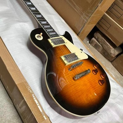 Sunset Colored Electric Guitar with Cut Design and A 6-string Fixed Bridge