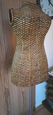 Vintage Rare Wicker Mannequin Full Size Shop Prop Display on Stand.