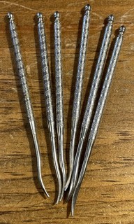 Lot Of Six Vintage Silvertone Metal Nut Picks Good Condition