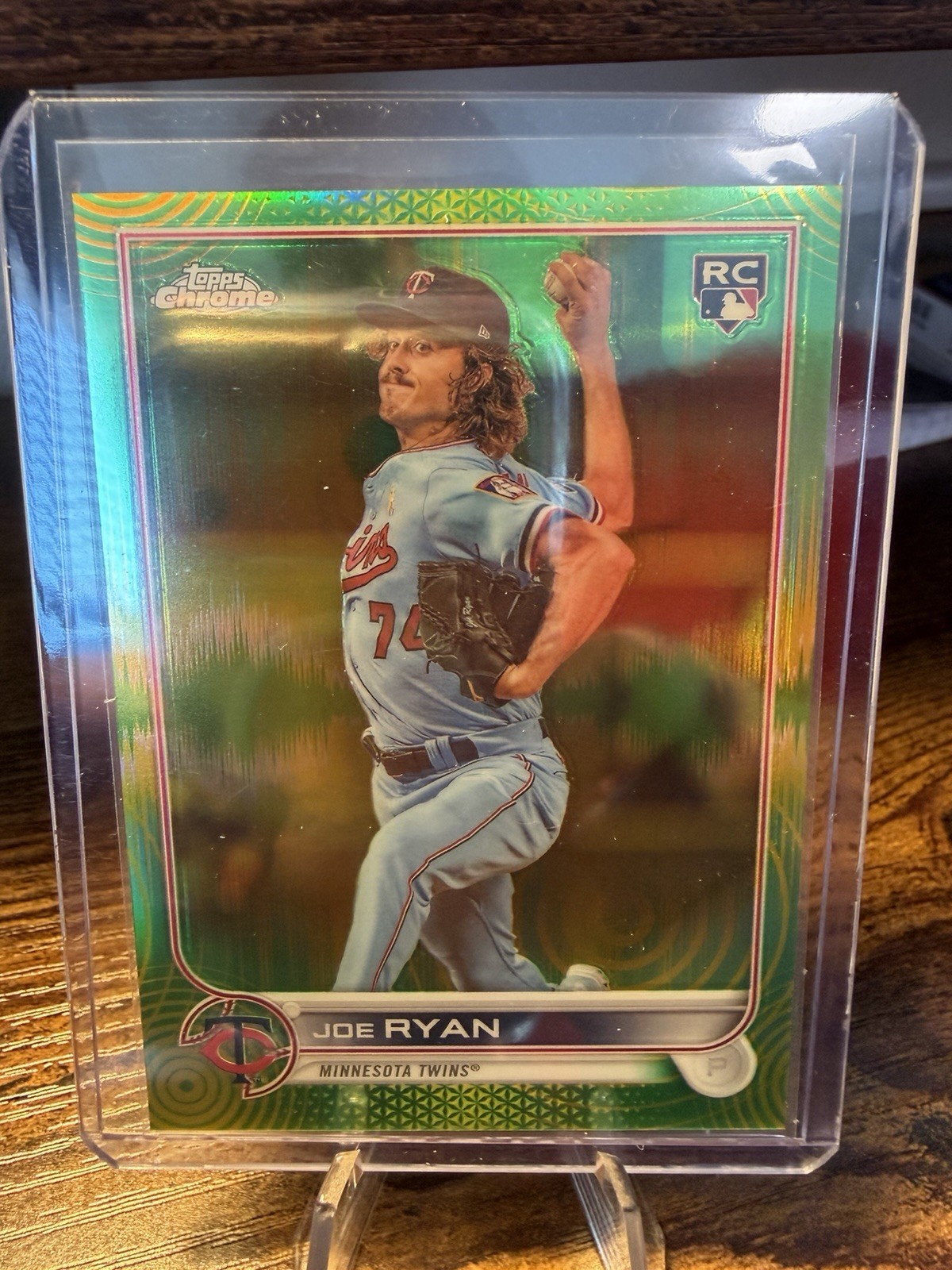 2022 Topps Chrome - Joe Ryan #48 Green Refractor 30/ 99 (RC)