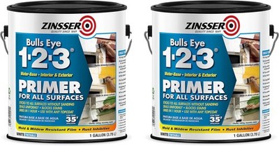 Zinsser Bulls Eye 1-2-3 Water-Base Primer Gallon White 2 Pack
