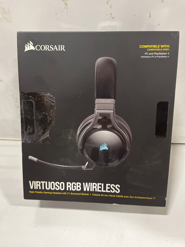 Corsair CA-9011185-NA Virtuoso RGB Carbon Headband Headset for Gaming - Used