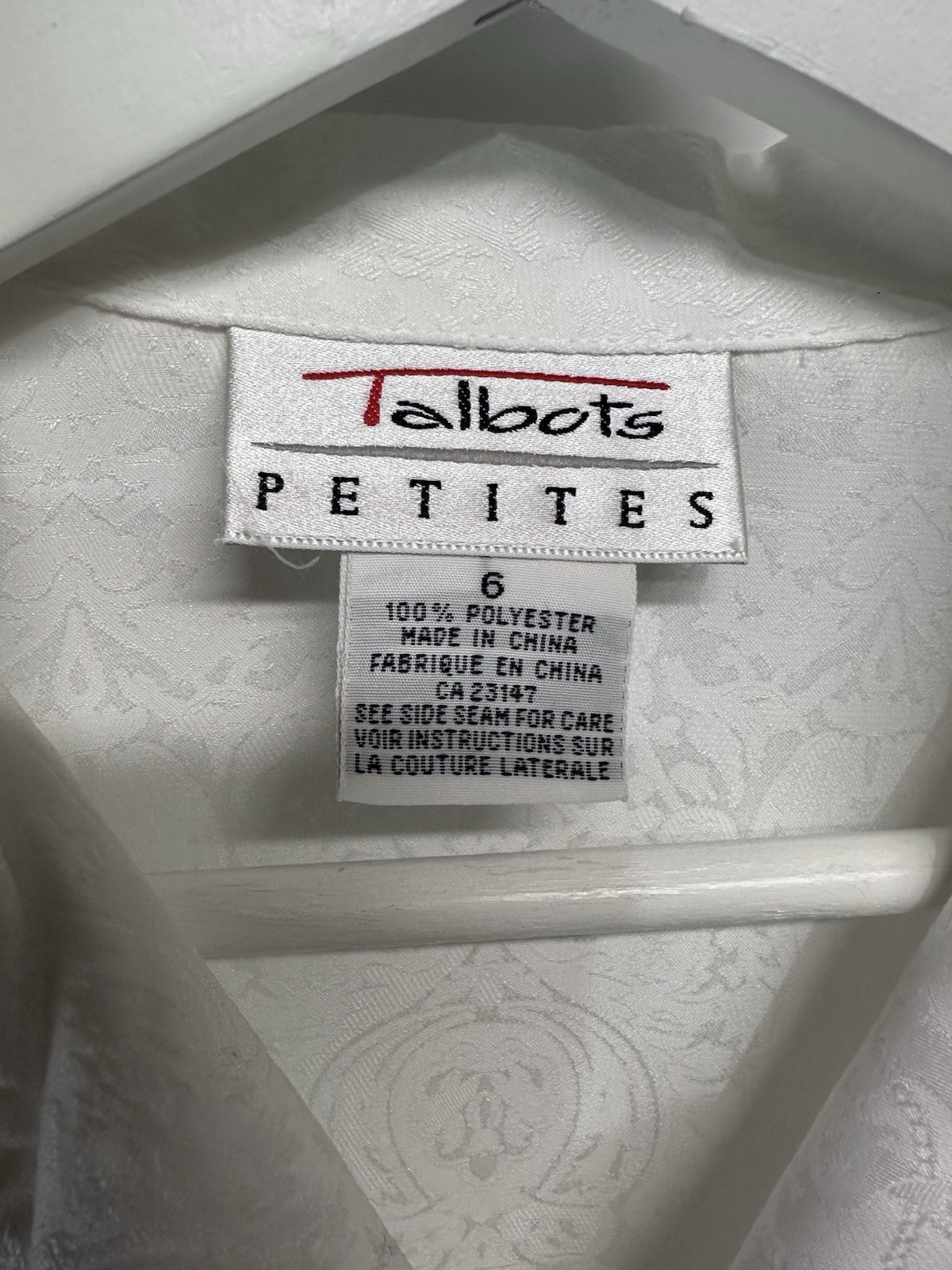 Talbots Crisp White Collared Button Front Blouse … - image 3