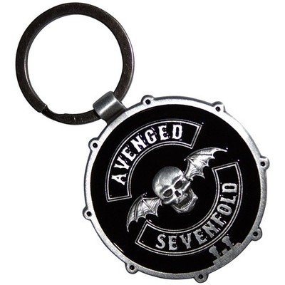 Avenged Sevenfold Deathbat Crest Drum Double Sided Keyring Keychain Size One