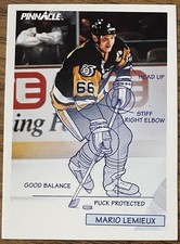 Mario Lemieux 1991-92 Pinnacle Card #380 Pittsburgh Penguins NHL HOF Free Ship