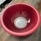 PYREX #323 Red w Clear Bottom 1.5 Liter Mixing Bowl Corning NY USA