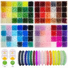 8mm Glass Beads Bracelet Making Kit, 96 Colors Crystal Beads for Jewelry Making