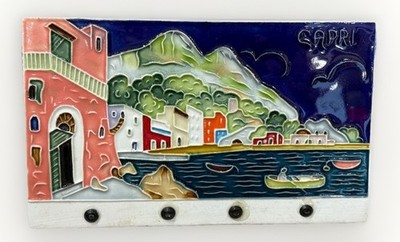 Vintage Italian Wall Art Tile Plaque Capri Italy Sea Handmade Creazioni Luciano