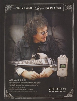 2008 Zoom H4 Handy Recorder- Tony Iommi Black Sabbath Guitarist - Print Ad Photo