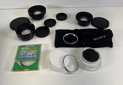 Sony Canon Wide Conversion Lens Lot VCL-HG0758 VCL-0752H WD-58 Filters