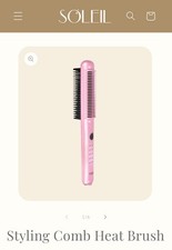 Soleil Professional Styling Comb Heat Brush Dual Voltage Baby Pink New Open Box