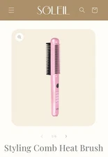 Soleil Professional Styling Comb Heat Brush Dual Voltage Baby Pink New Open Box
