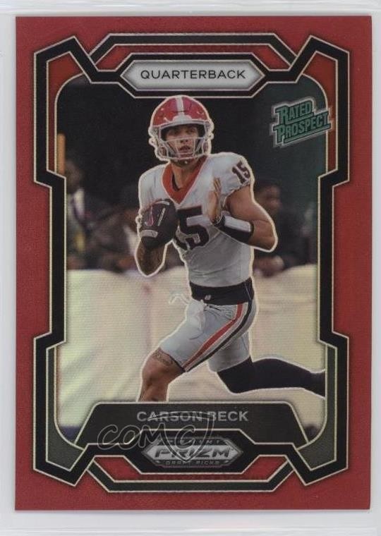 2024 Panini Prizm Draft Picks Rated Prospect Red Prizm /299 Carson Beck #130