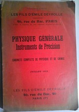 Deyrolle Physique G&eacute;n&eacute;rale Pr&auml;zisionsinstrumente Katalog 1913 1. Auflage