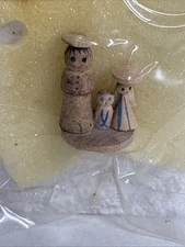 Vtg Hazel Pearson Handicrafts Miniatures Tiny 3/4" Navivity Set Wood Handpainted