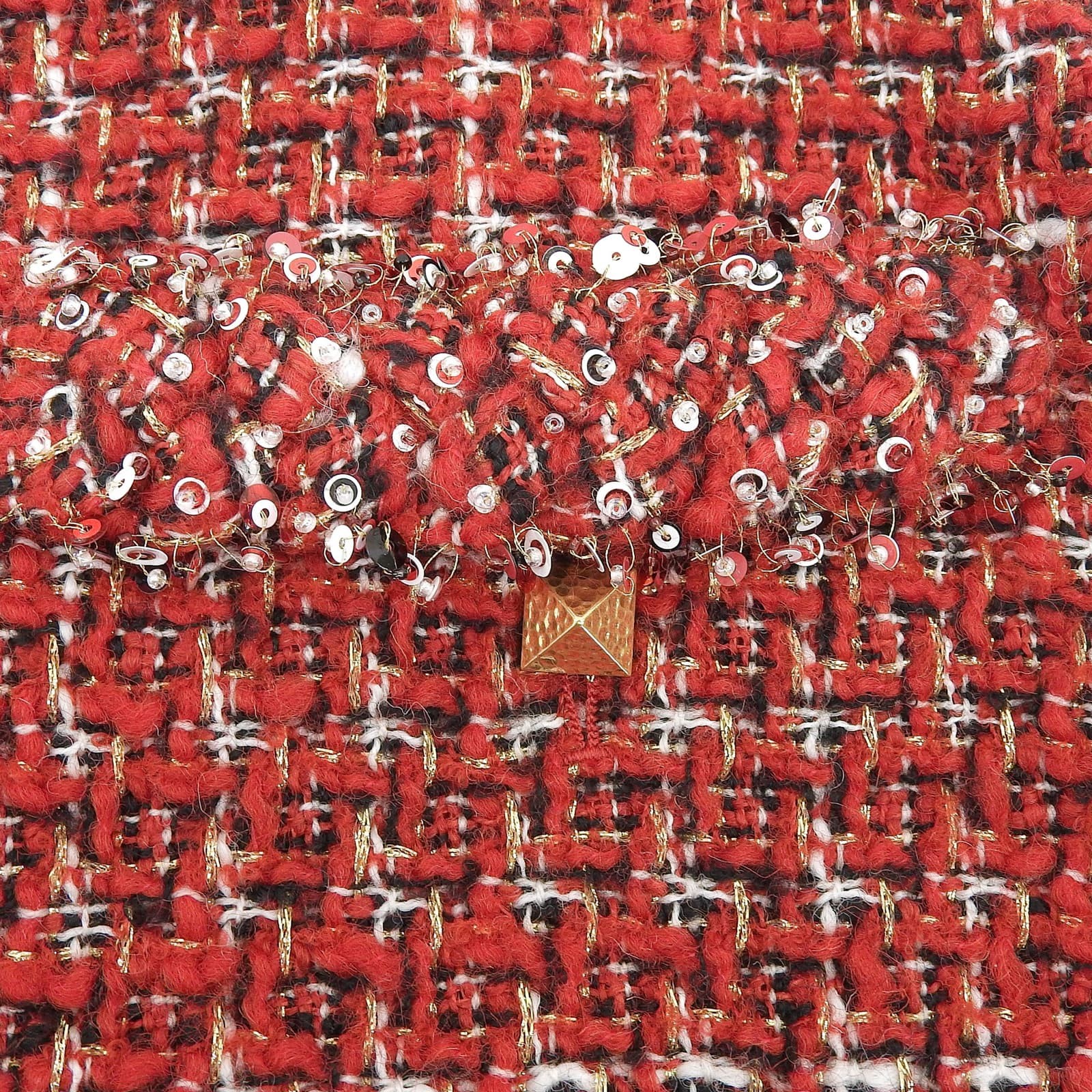 VALENTINO VB3RA769677 Shorts Skirt Wool Sequin Tweed And Red Size 38 Italy thumbnail 6