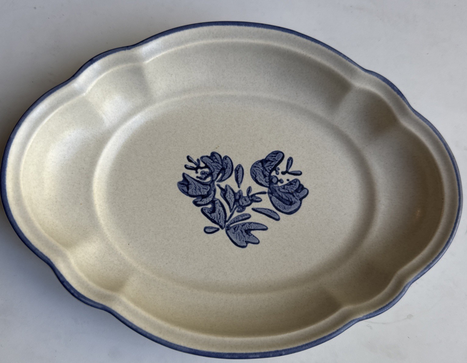 Pfaltzgraff Stoneware Oval Dish 8" Blue Floral 601 Oven & Mi