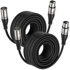 Shielded 3-Pin XLR Cables 50ft 2-Pack