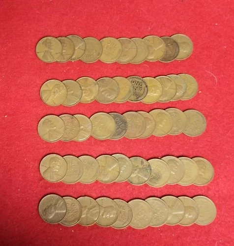 1944-P Lincoln Wheat Cent Roll - 50 Coins  *Circulated Condition* VG/Better