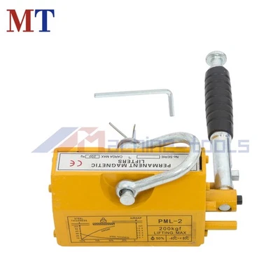 MACHINE-TOOLS Permanent Magnetic Lifter 440 lbs/200 kg Capacity Yellow Lifting Magnet