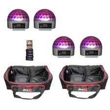 4x Blizzard Snowball DMX RGBW LED Multi Beam Effect Lights w/ Carry Bags
