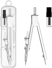 2 Pack Student Metal Compass Set for Geometry with Extra Lead Refills, Math... 