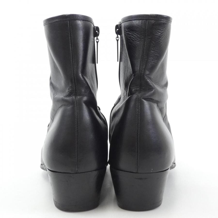 Stivali corti Saint Laurent neri in pelle con cerniera laterale taglia 44 uomo autentici