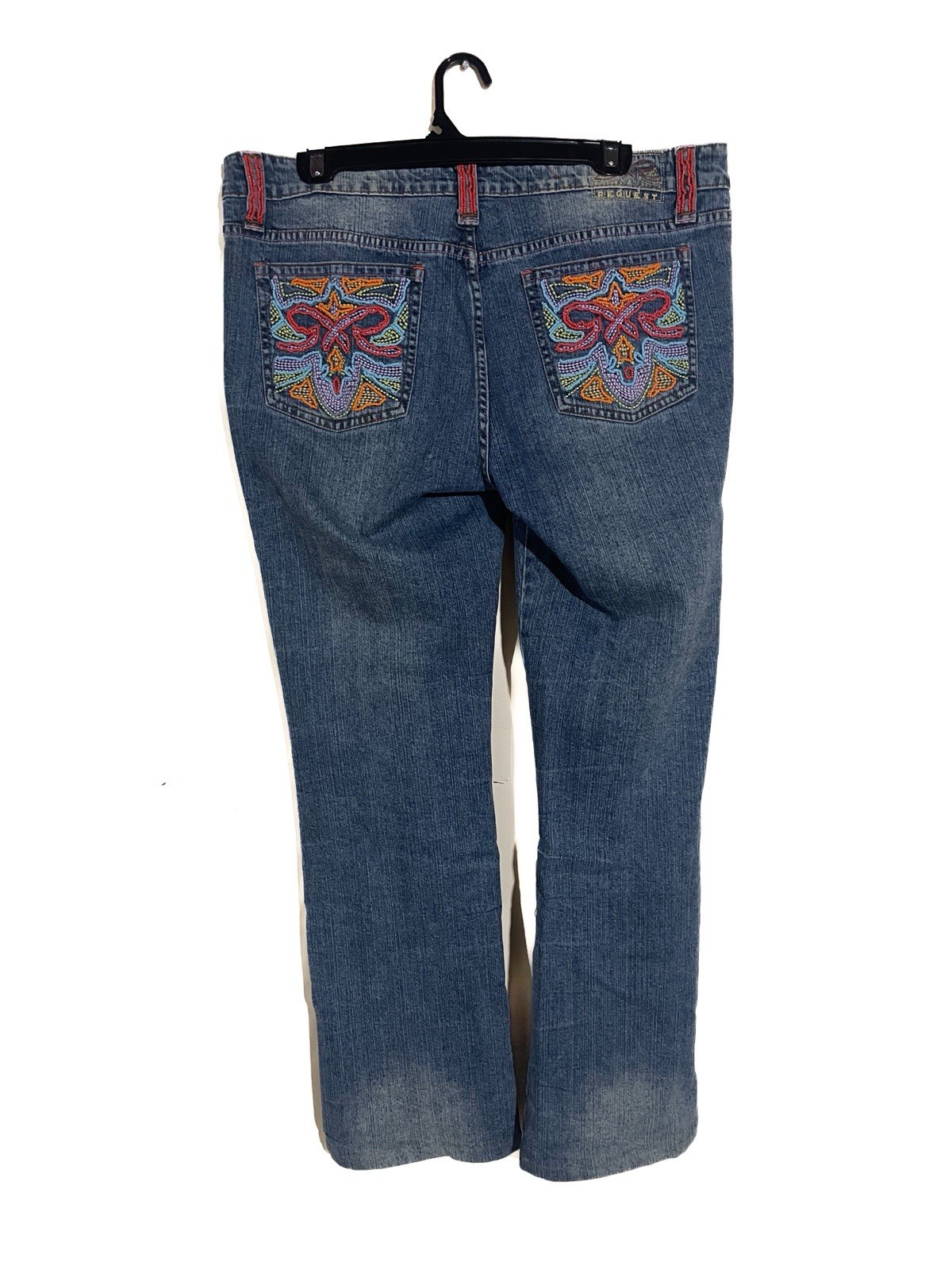 Request Women's Embroidered Patchwork Stretch Blu… - image 2
