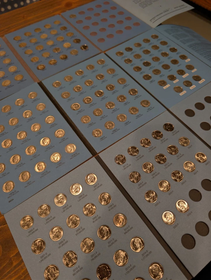 COMPLETE 1946-2025 PD Roosevelt Dime Series In Whitman Folders- 48 Silver Coins! - Image 3 of 4