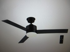 Hampton Bay Madison 52 in. Indoor Matte Black Ceiling Fan with Remote LED
