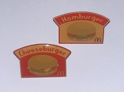 McDonald s Hamburger & Cheeseburger Pins / Button / Anstecknadel / Anstecker|Neu