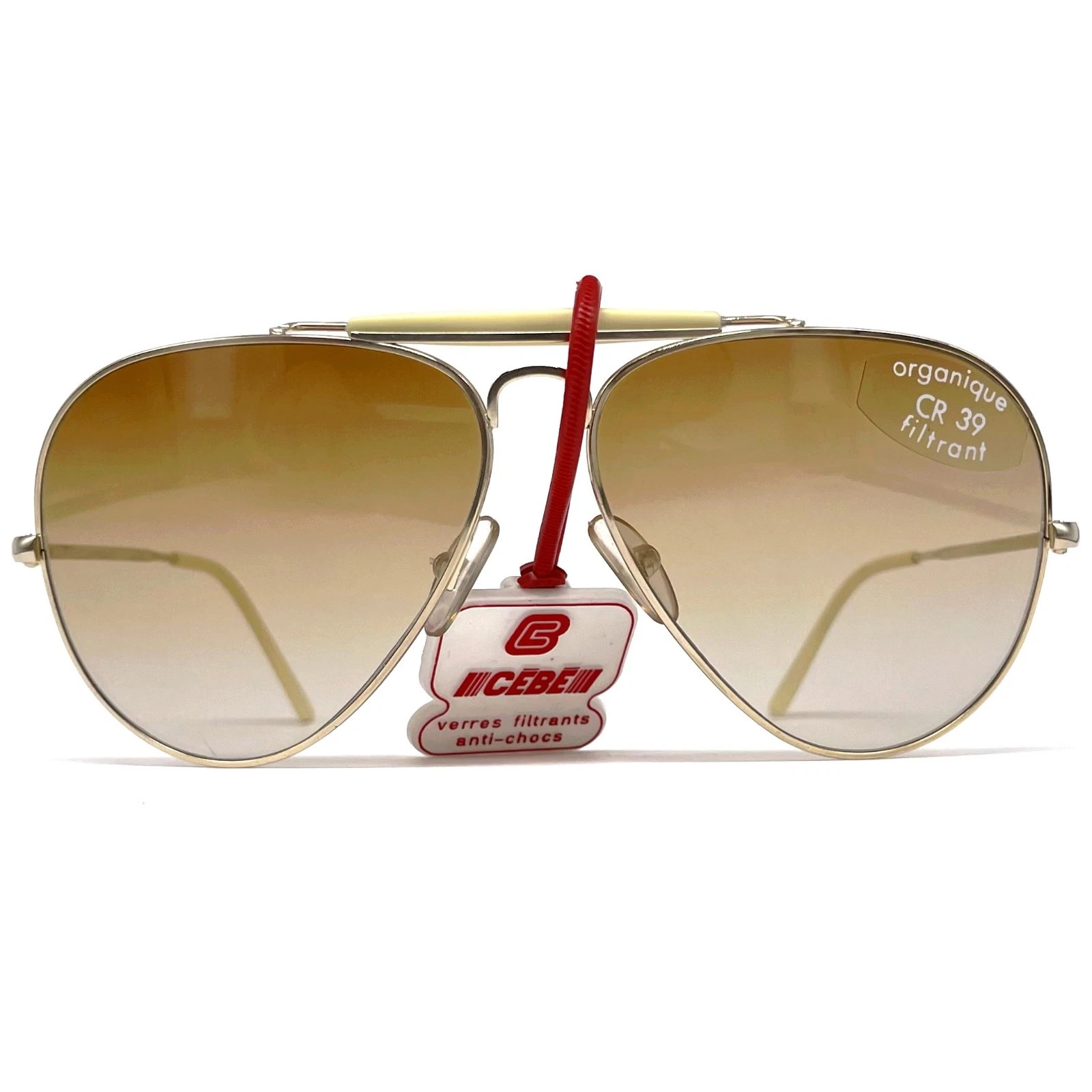 Vintage CEBE 198 " OUTDOORSMAN" sunglasses - France 90's - Large - Gold/Brown