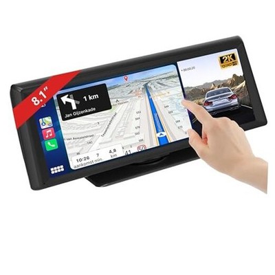 8.1'' Wireless Carplay Screen for Car with 2K DVR & 1080P Backup Camera, 